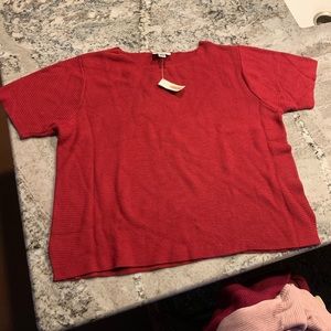 Red ribbed shirt Talbots XL NWT